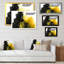 «Black and Yellow Ink Clouds», reproduction sur toile flottante-959797811-959797813
