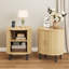 Table de bout ronde en bois 23,5 "avec station de charge-2080006117-2079051543