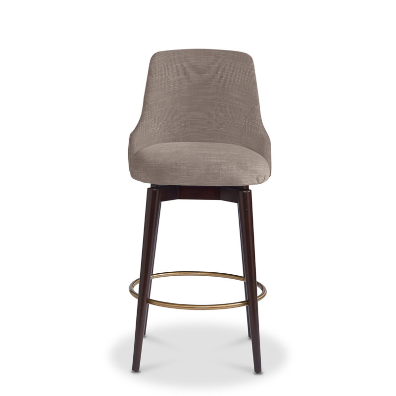 Zoe Upholstered Stool, Bar Stool (30” Seat Height), Gray