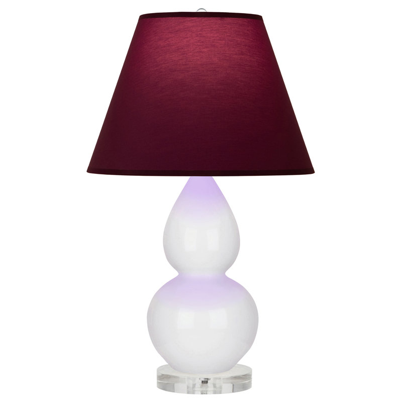 Petite lampe d'appoint à double gourde, Prune / lavande, Marguerite