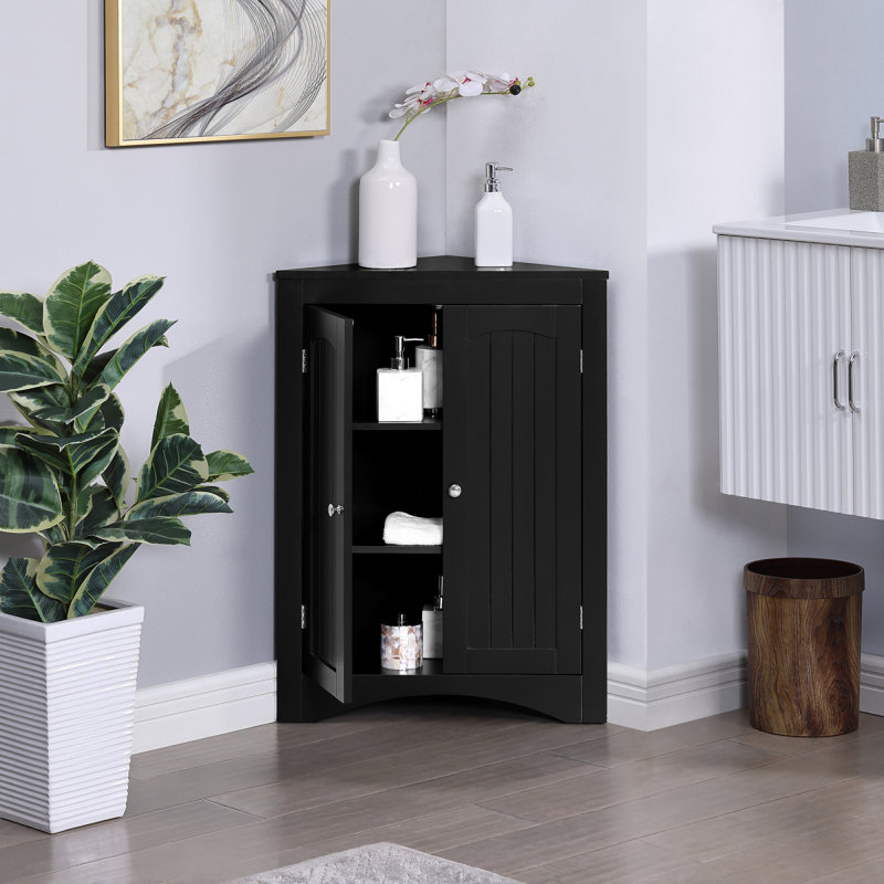 Sideboard Cabinet,Corner Cabinet,Bathroom Floor Corner Cabinet With Doors And Shelves, Kitchen, Living Room,Free Standing Storage Cabinet For Bathroom