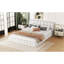 Grand lit plateforme tapissier, blanc