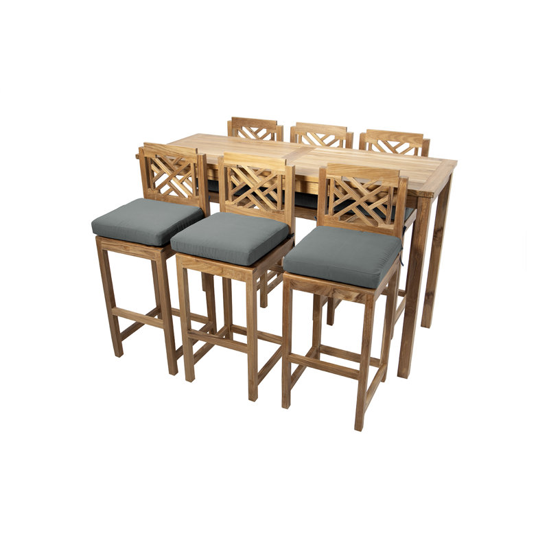 Ensemble de salle à manger de restaurant rectangulaire L 68 po x l 26 po Monterey, 7 Pieces: Table, 6 Chairs, Gris anthracite