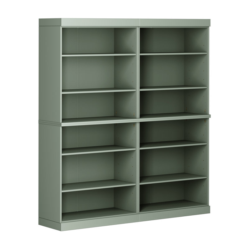 100% Solid Wood Tall Modular Bookcase Cabinet With 12 Adjustable Shelves, Open Display Storage Bookshelf, 64" W X 71.5" H