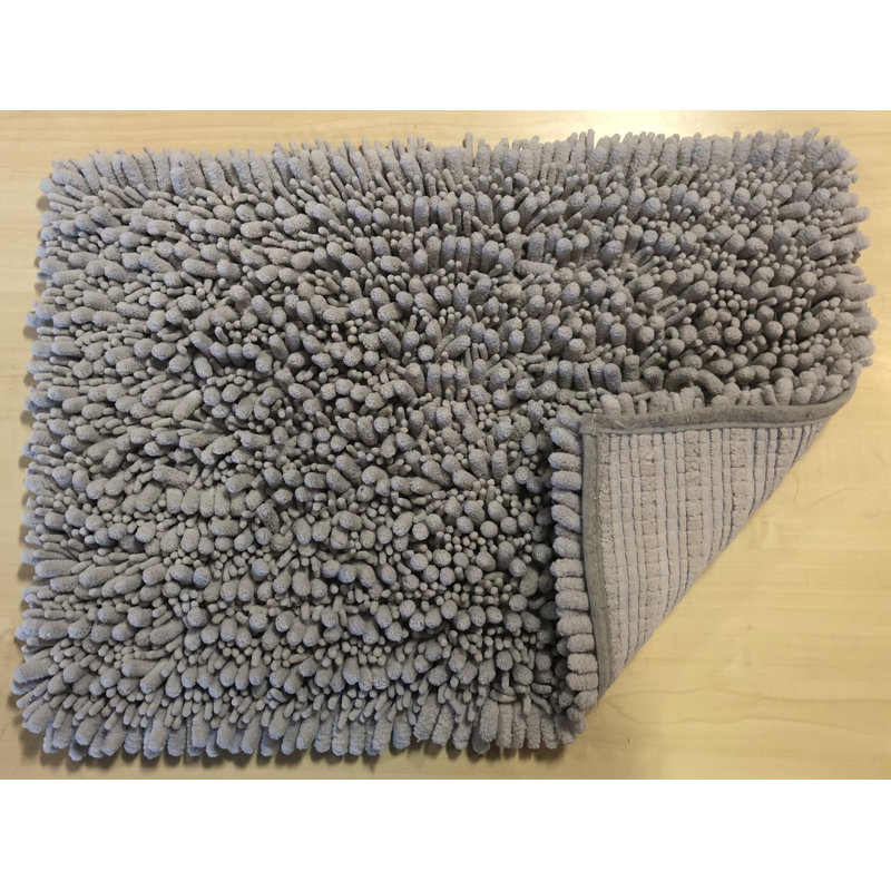 Berat Polyester Blend Non-Slip Bath Rug, Grey