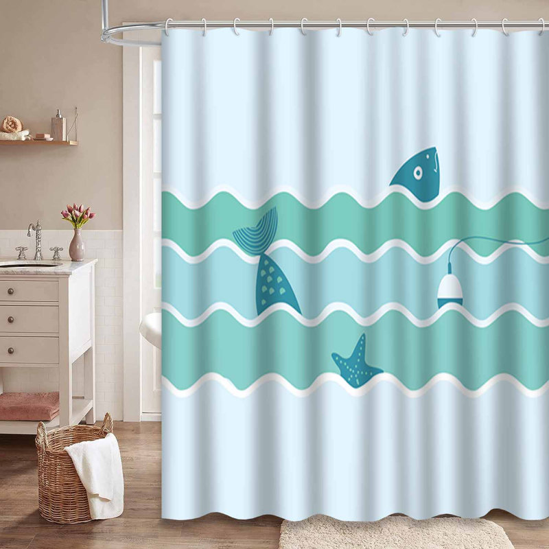 Rideau de douche imperméable à l'eau avec 12 crochets, L 72 po x l 72 po