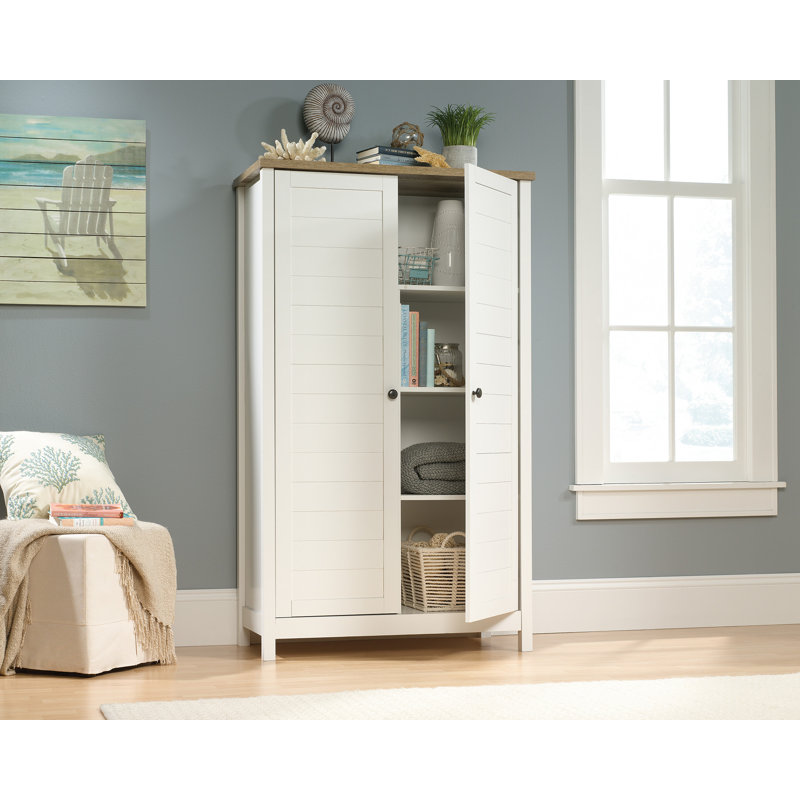 Cottage Road Soft White Freestanding Office Storage Cabinet with Adjustable Shelving