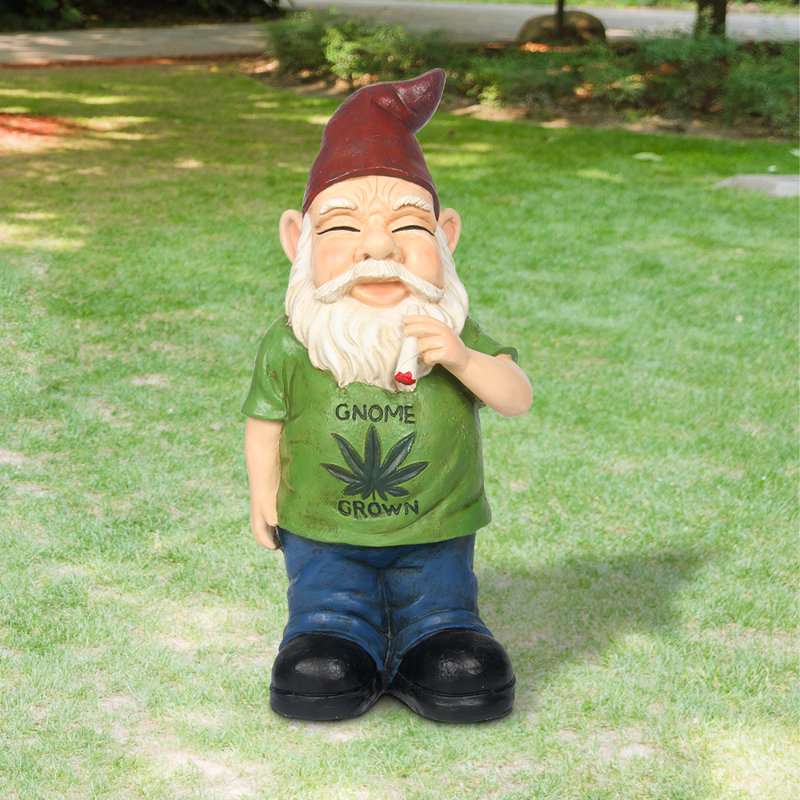 Gnome Smoking Weed Statue
