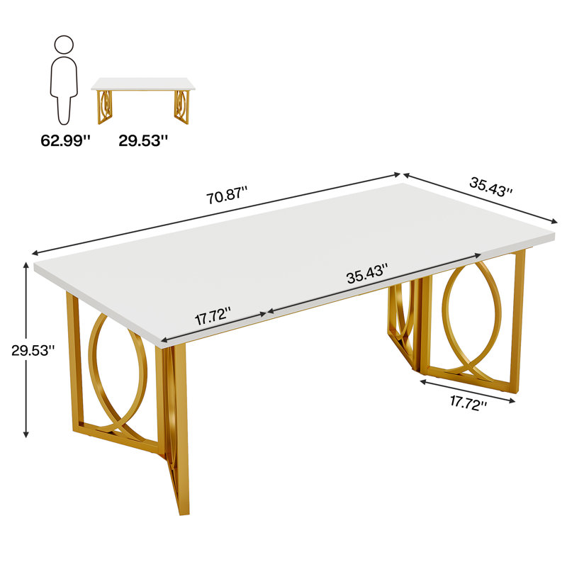 Table de salle à manger rectangulaire Kunigunde