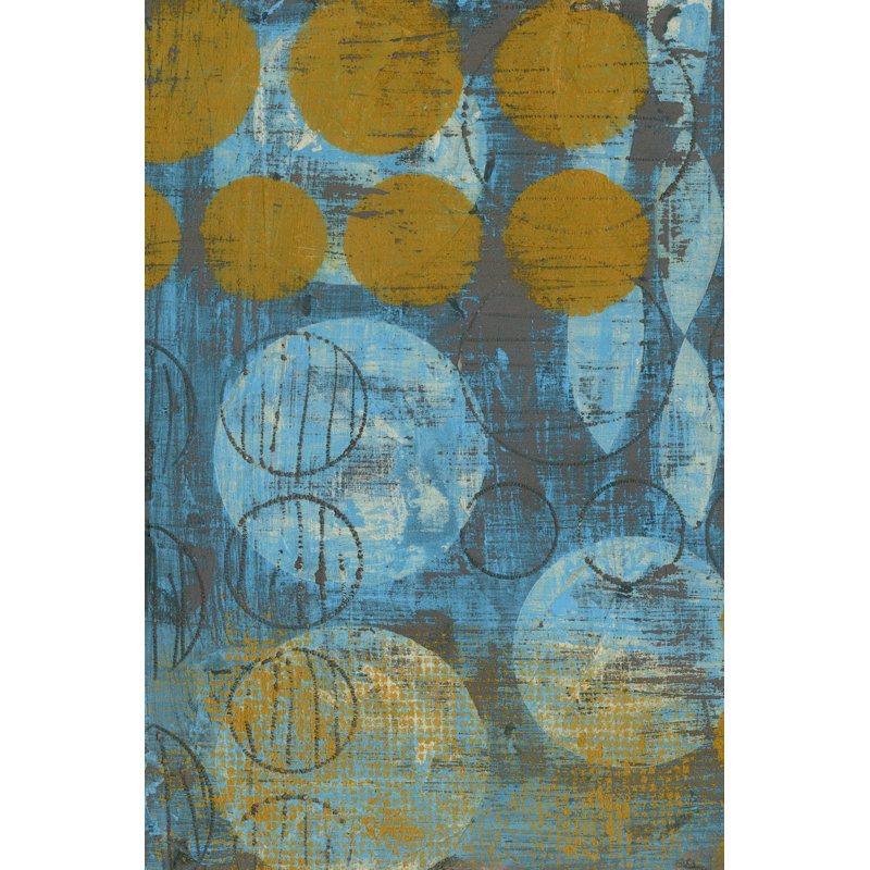 Textured Circles I by Jennifer Goldberger - Wrapped Canvas Art Prints, 46cm H x 30cm W
