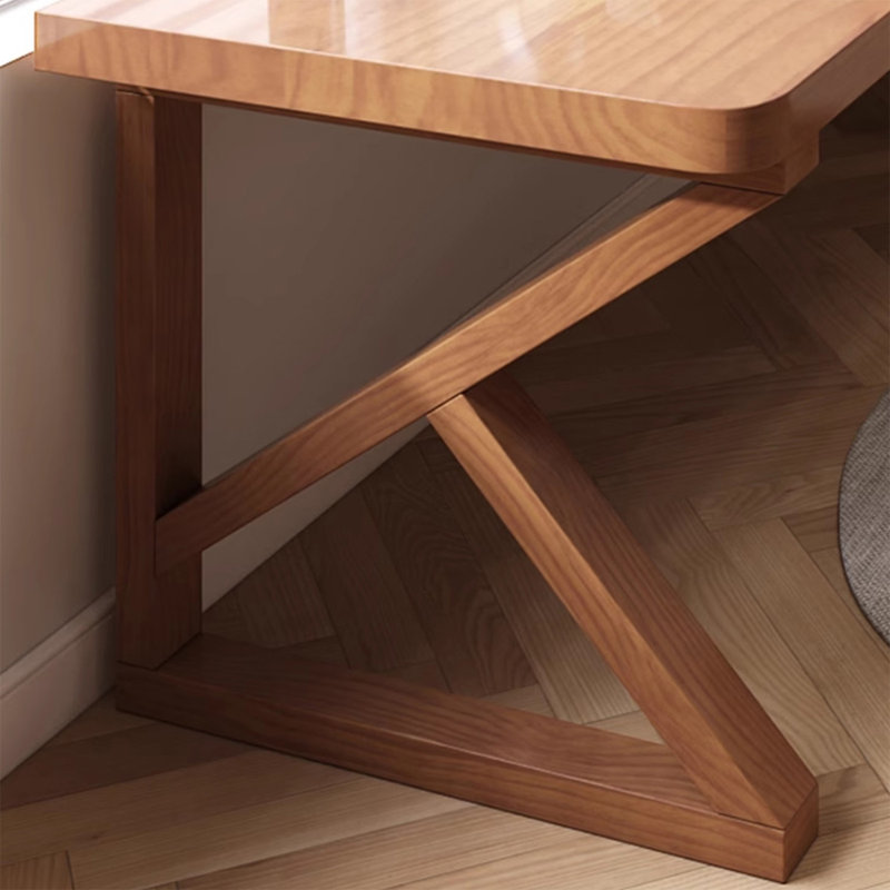 Bureau en coin en bois massif et bibliothèque intégrés, Oui, 76.77"H*70.87"W*55.12"D
