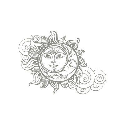 Décalcomanie murale soleil et lune