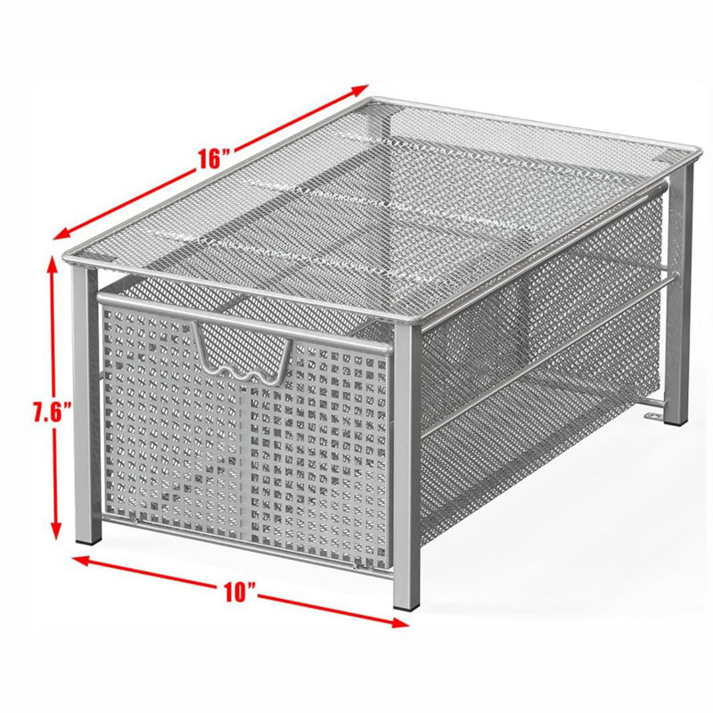 Color Steel Pull Out Drawer, Silver