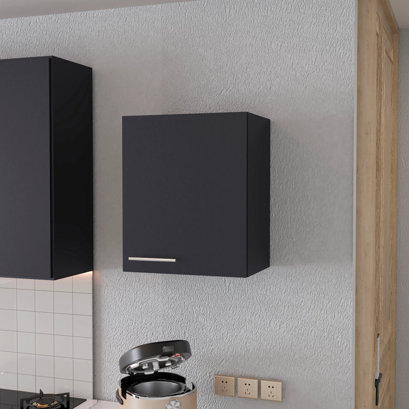 Armoire murale noire pour la vie compacte - Scratch Modern Kitchens 1 Door Design, Noir
