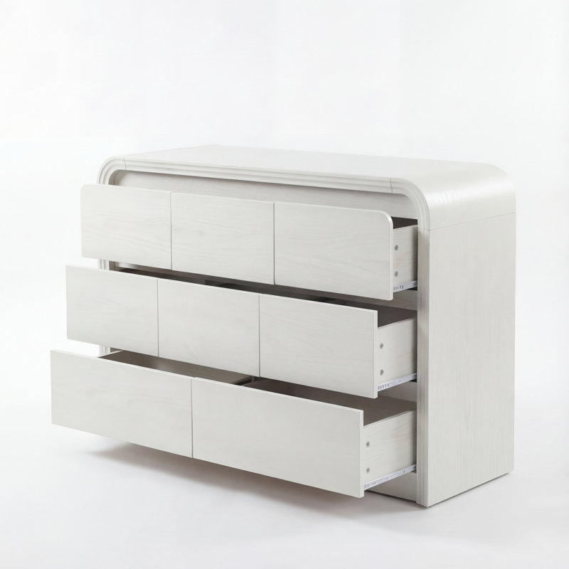 Commode 8 tiroirs 47,74 po, Blanc