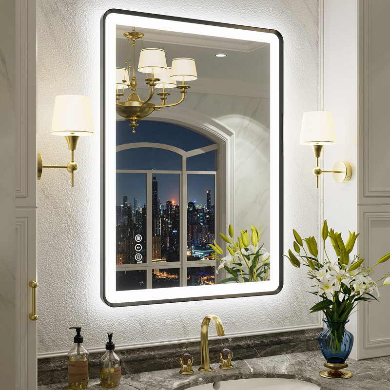 Miroir de salle de bain / meuble-lavabo Aevar, 28 po x 20 po