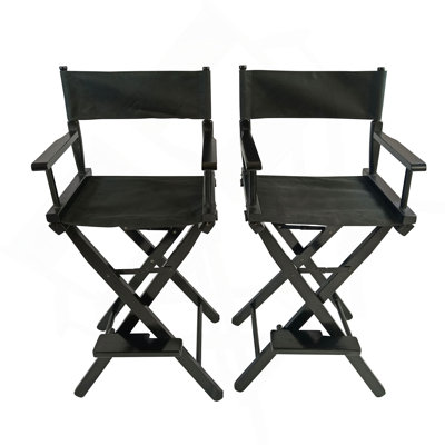 Folding Chair Wooden Director Chair Canvas Folding Chair  Folding Chair  2Pcs/Set   Populus + Canvas