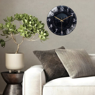 Horloge murale moderne en verre Cyberpunk City