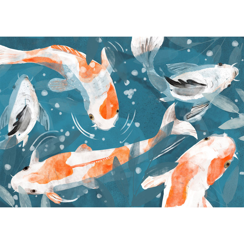 Papier peint animaux - Poissons Koi, L 78 po x L 55 po