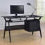 Bureau d'ordinateur noir à 2 tiroirs