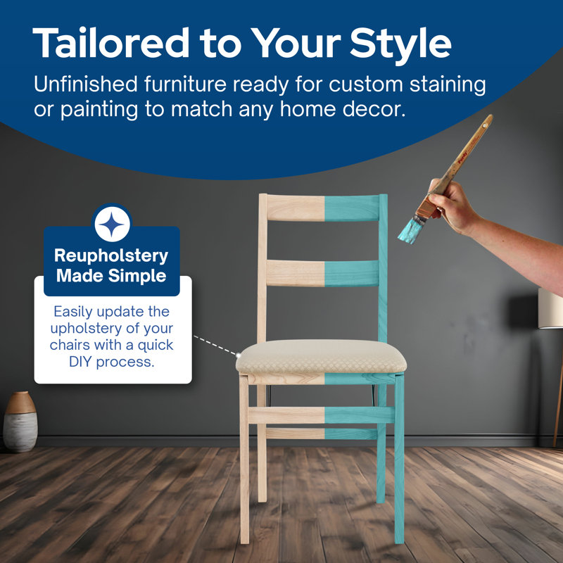 Stakmore Unfinished Folding Chair Classic Slat Back