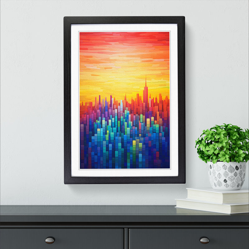 Skyline Colour Field No.2 1 Piece Single Picture Frame Wall Art, 64cm H x 46cm W, Black Framed