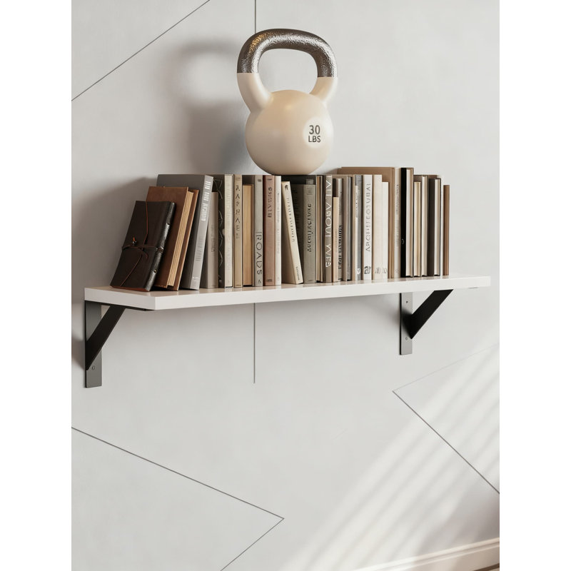 Étagères murales flottantes pour la décoration intérieure, bibliothèque en bois robuste avec finition rustique, solution de rangement facile à installer pour le salon, la chambre à coucher et le bureau