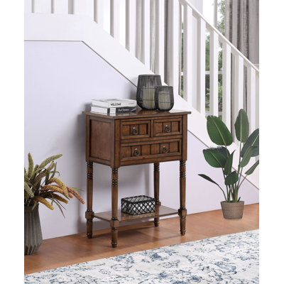 Console 3 tiroirs avec pieds en bois massif Meayki