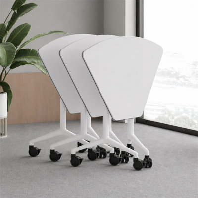 Harlingen Sector-Shaped Modular Flip-top Nesting Mobile Training Table (Set of 3)