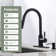 Matte Black Single Handle Pull Down Sprayer Kitchen Faucet With Soap Dispenser