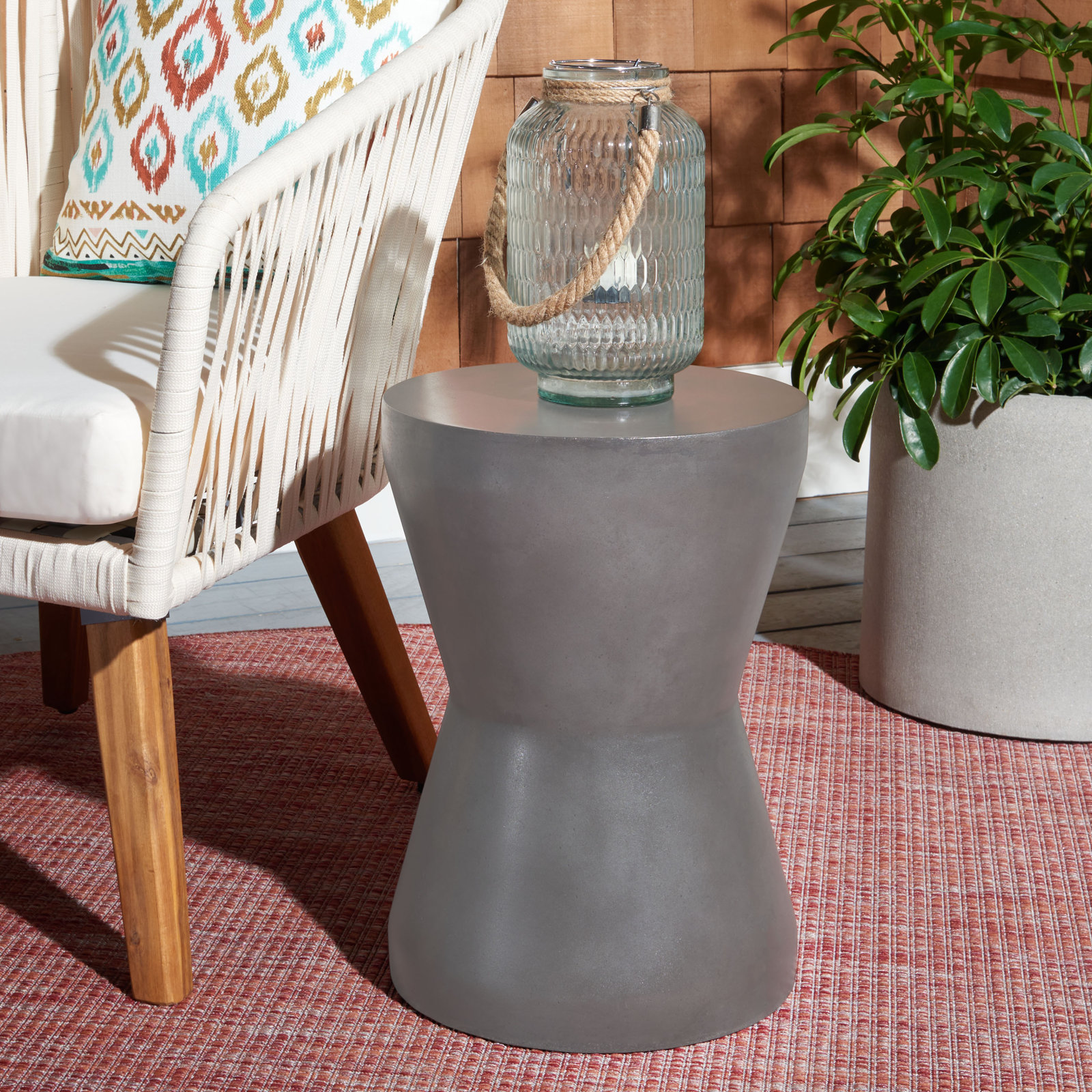 Zenni 12" Patio Side Table, Dark Gray