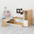 Platform Bed with Integrated Storage Drawers, Shelving, Desk, and Wardrobe-130325383