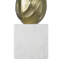 Porte-bougie Hurricane, base en marbre blanc, accents dorés tournés de 14 pouces