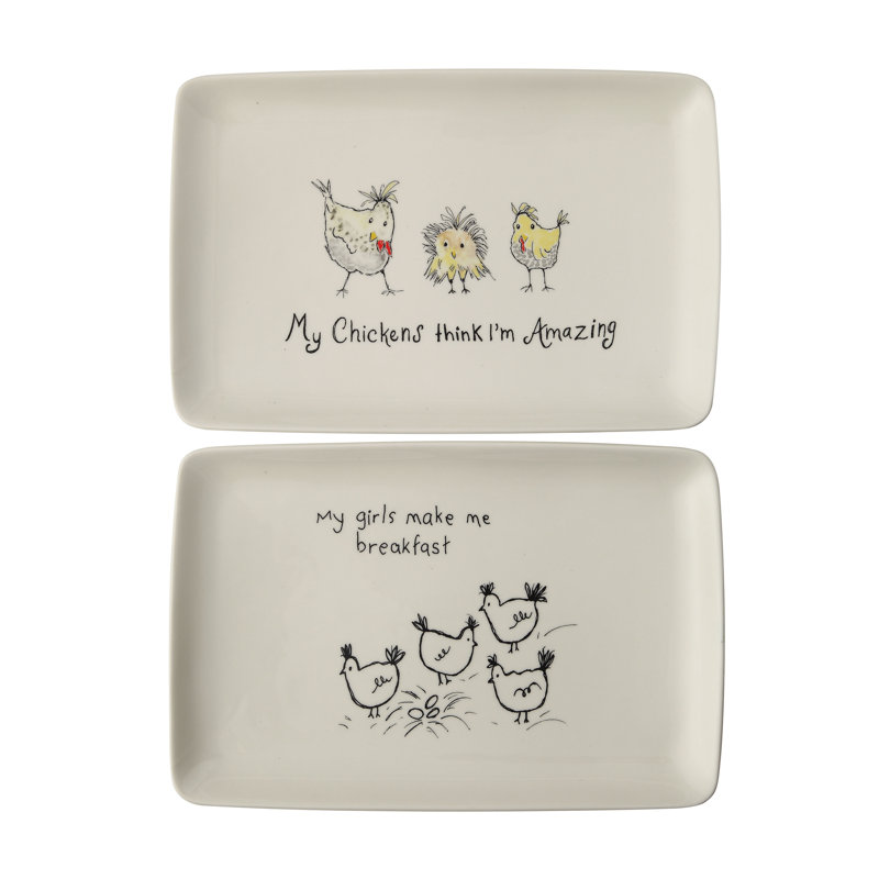 Ensemble de plateaux tropicaux 2 pièces "My Chickens Think I'm Amazing" Tropez
