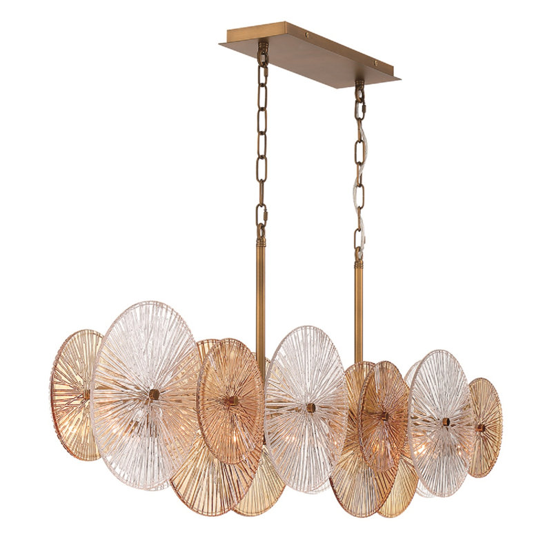 Lustre 8 lumières Sue-Anne en laiton plaqué