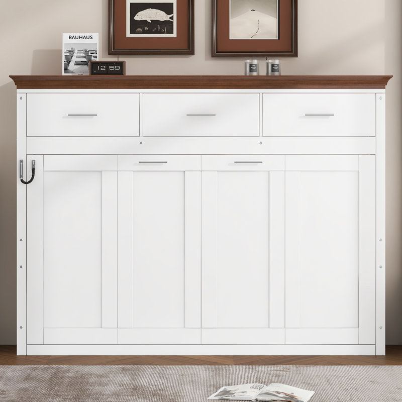 Lit simple escamotable 3 tiroirs 1 pièce L 85,6 po x l 15,1 po x H 60,5 po