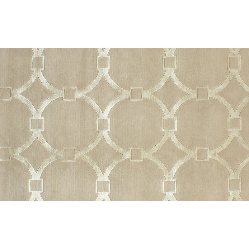 Geometric Area Rug in Bisque/Ivory, Rectangle 9' x 12'