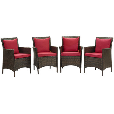 Fauteuil de patio extérieur en rotin et osier Conduit par Modway