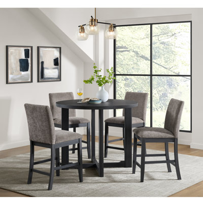 Ensemble de comptoir 5 pièces avec table et 4 chaises espresso