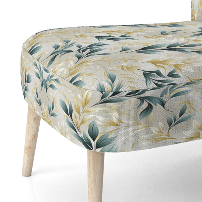 Delicate Ferns - Chaise d'appoint rembourrée bohémienne et éclectique