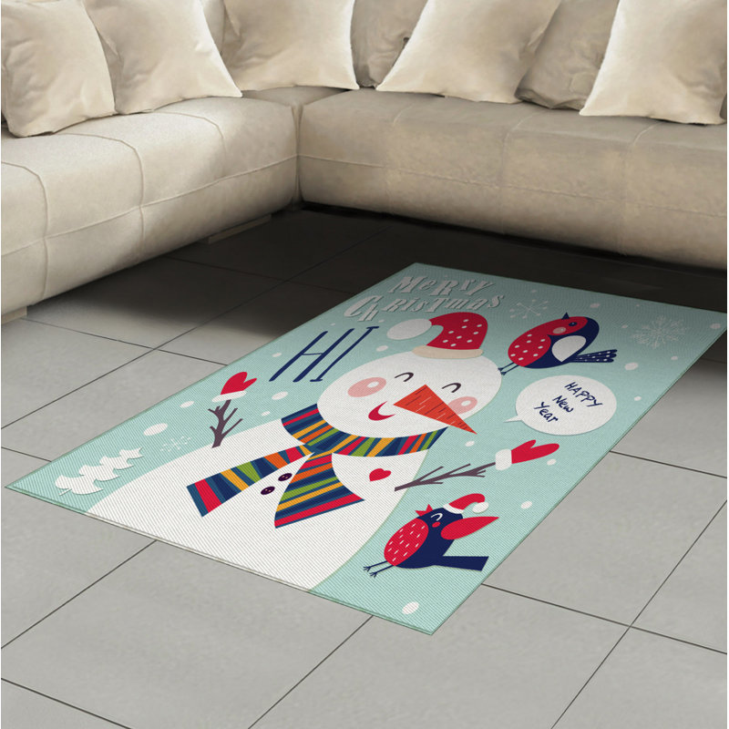 Christmas High Density Long Fiber Poly Threads Decorative Area Rug Carpet, Rectangle 4' x 5'8"