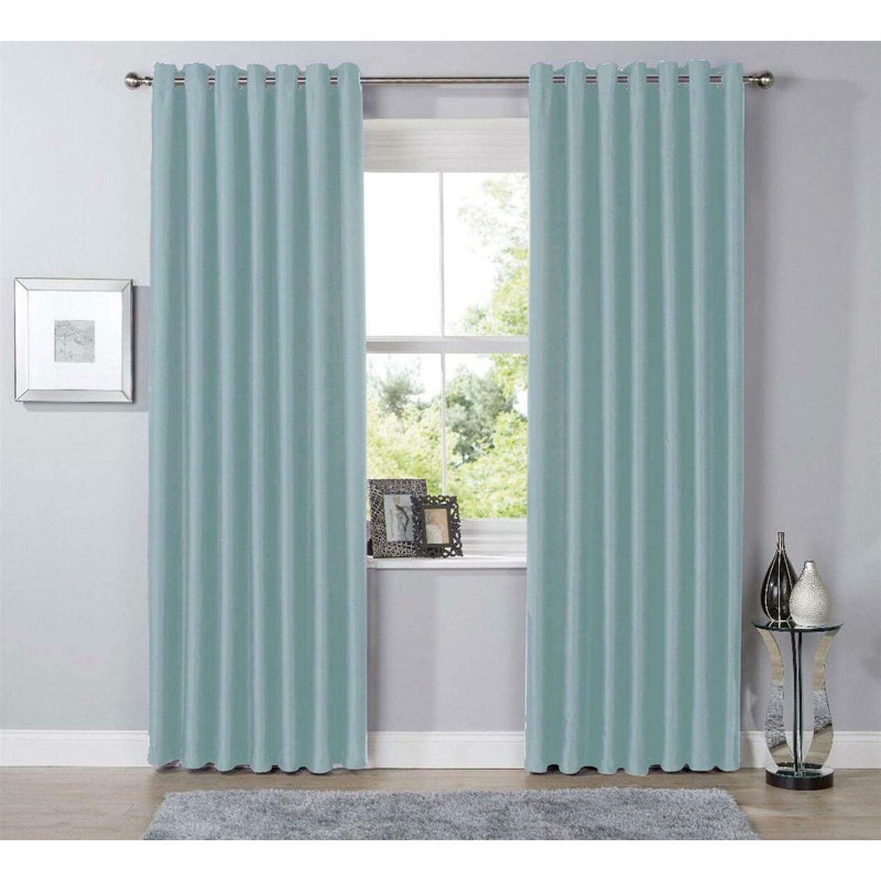 Blackout Curtain Panel Pair, 183cm Width x 117cm Drop, Blue