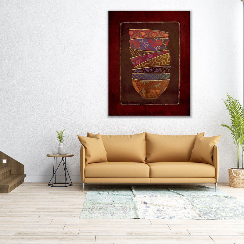 Asian Bowls II - reproduction d'art sur toile, H 30 po x l 24 po