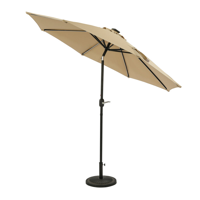 Tasmin 108'' Lighted Market Umbrella with Breez-Tex Canopy, Sand