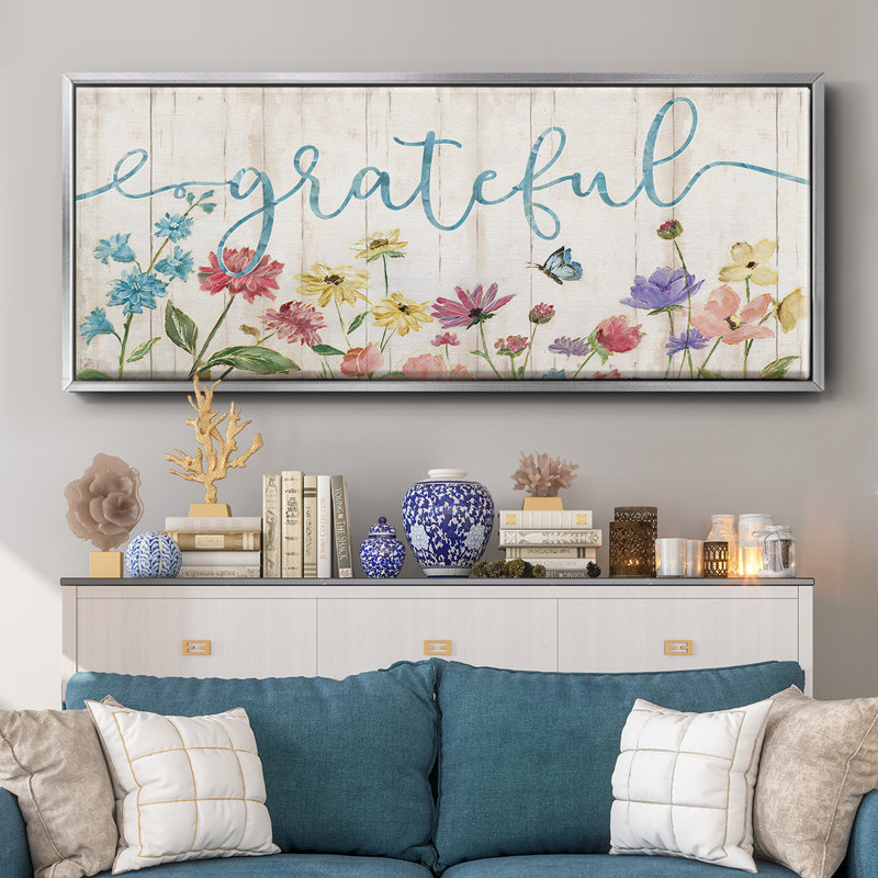 Grateful Wildflowers- Framed Canvas
