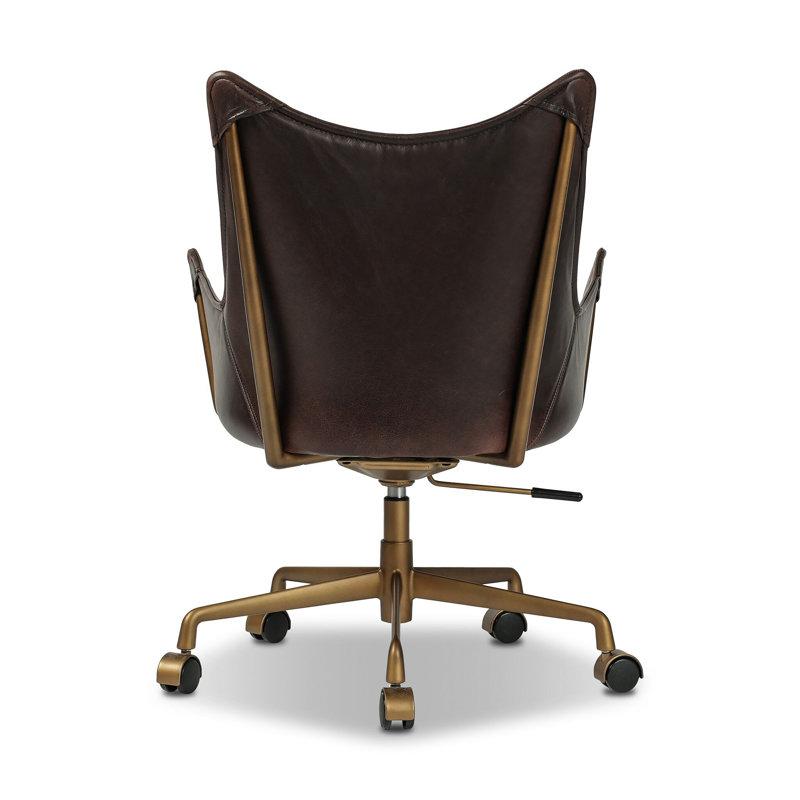 Truman Leather Swivel Office Chair, Conroe Cigar