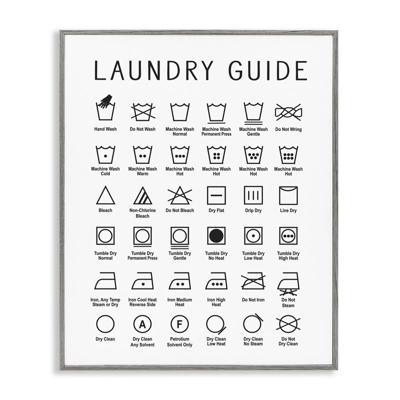 Guide de nettoyage Minimal Laundry Guide, H 20 po x l 16 po, Estampe numérique Farmhouse
