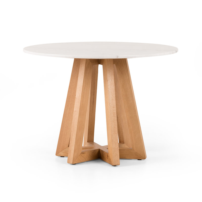 Creston Round Marble Dining Table, 30" H x 42" L x 42" W