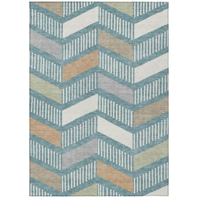 Machine Washable Indoor/Outdoor Chantille ACN2911 Geometric Rug