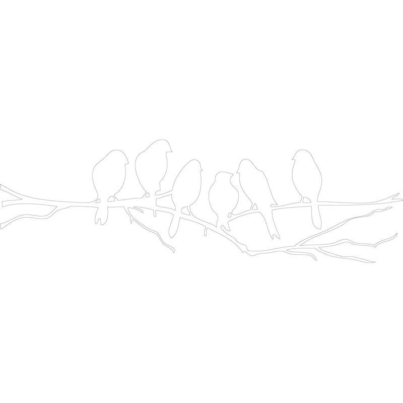 Autocollant mural en vinyle PVC - citation de branches d'oiseaux - décoration murale amovible et facile à appliquer, Blanc